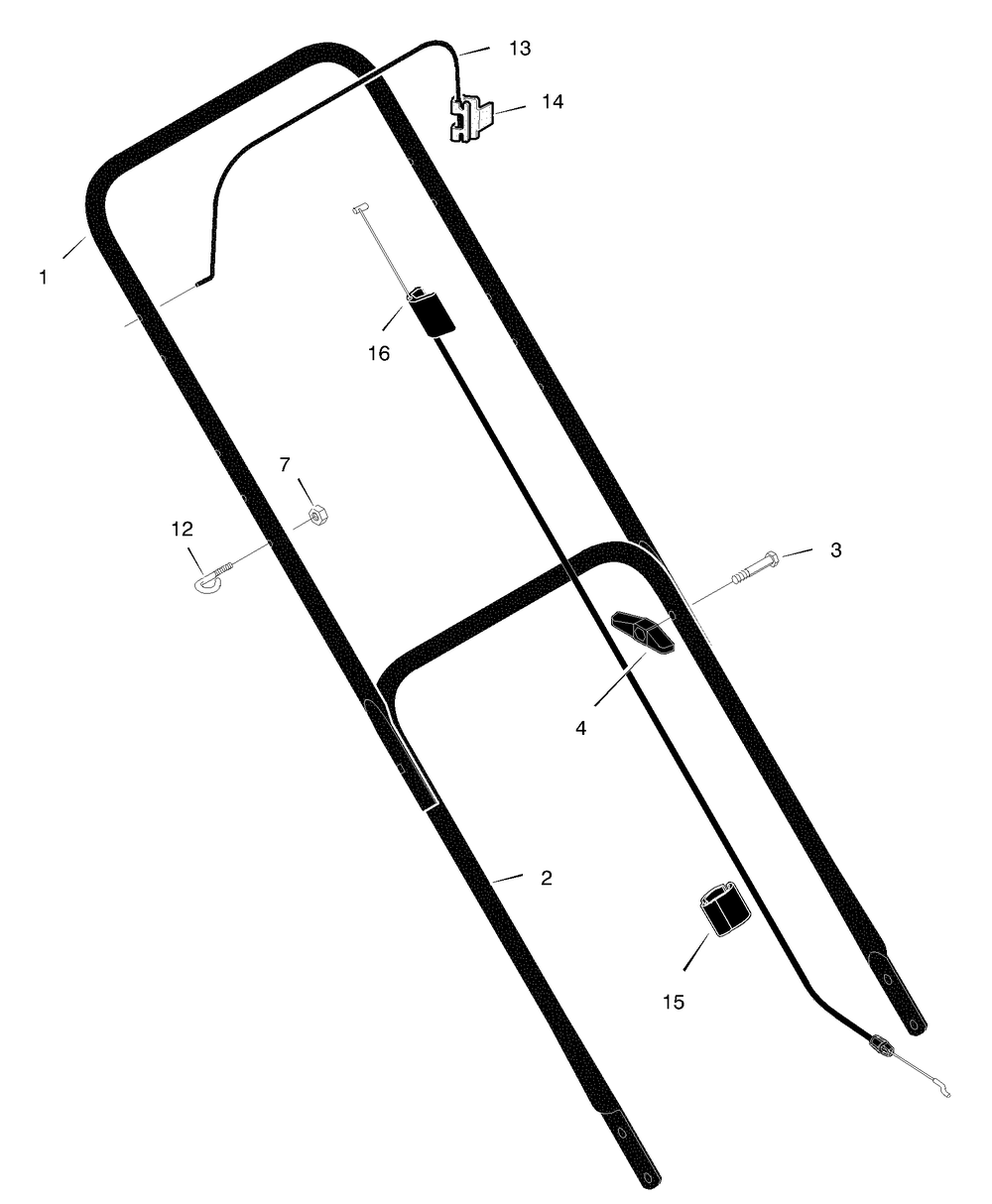 Handle Assembly Diagram and Parts List for 221110X194A 2003 Briggs and Stratton Lawn Mower